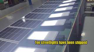 Ten streetlights have been shipped.
